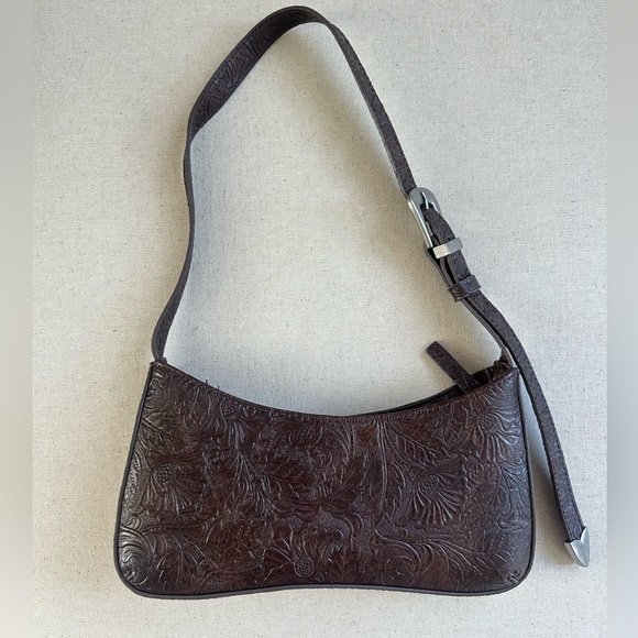 Zara Handbags - Zara Western Embossed Small Shoulder Bag w/ Buckle Detail